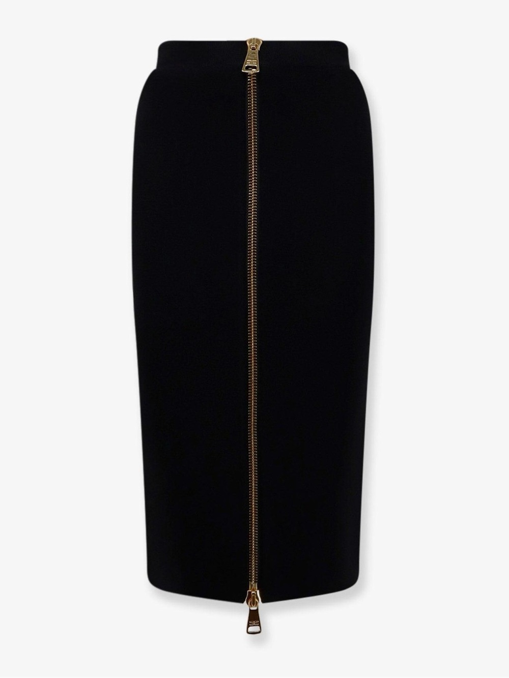 Elisabetta Franchi Midi Two-Way-Zip Skirt in Black
